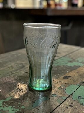 Vintage Coca Cola Libbey Green Tinted‎ Mini Tumbler 4 1/2"